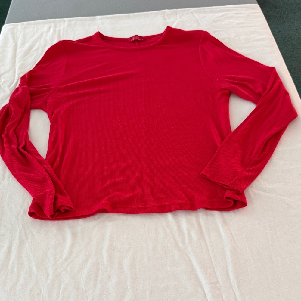 nuuds Holly Red Long Sleeve Women's Slink Rib Top